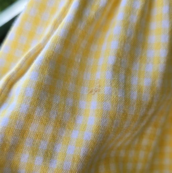 Vintage Cottagecore Butter Yellow Checkered Sleeveless Midi Garden Dress | Sz M - Picture 4 of 9